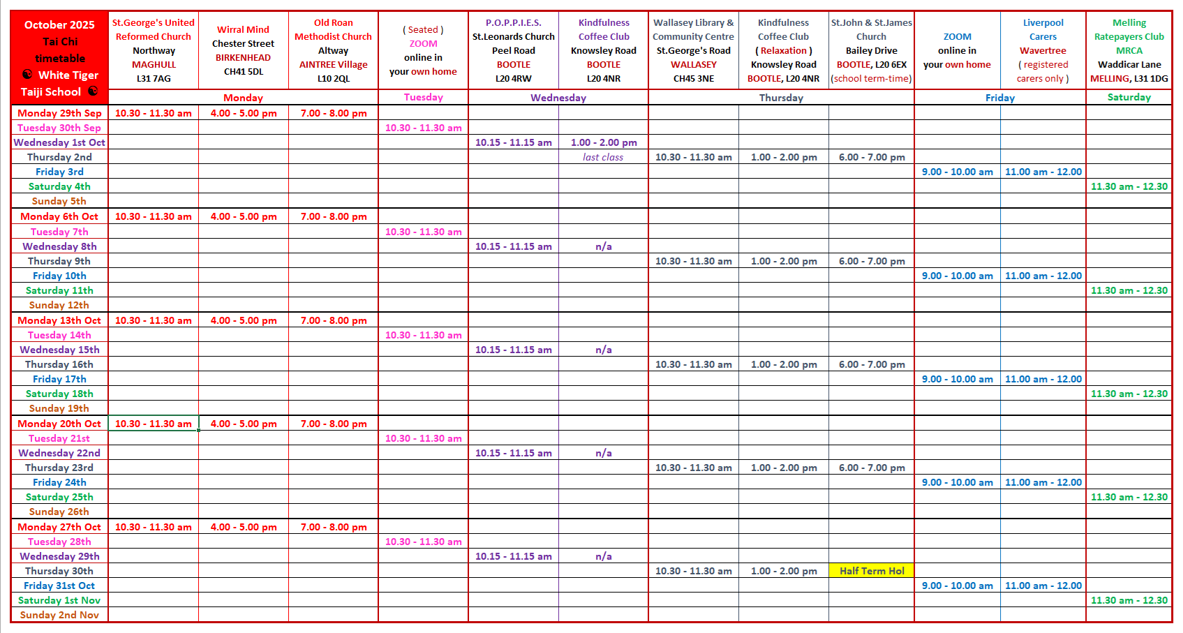 WTTS Timetable 2025-October 2 WTTS Timetable 2025-October 2